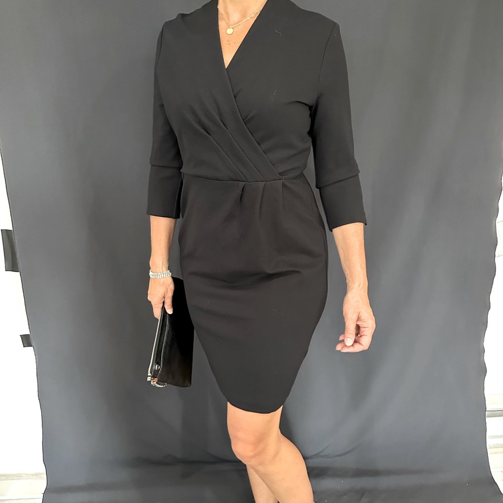 Lands’end Black Dress Long Sleeve  10 Petite